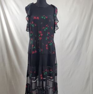 Express maxi dress size M black floral